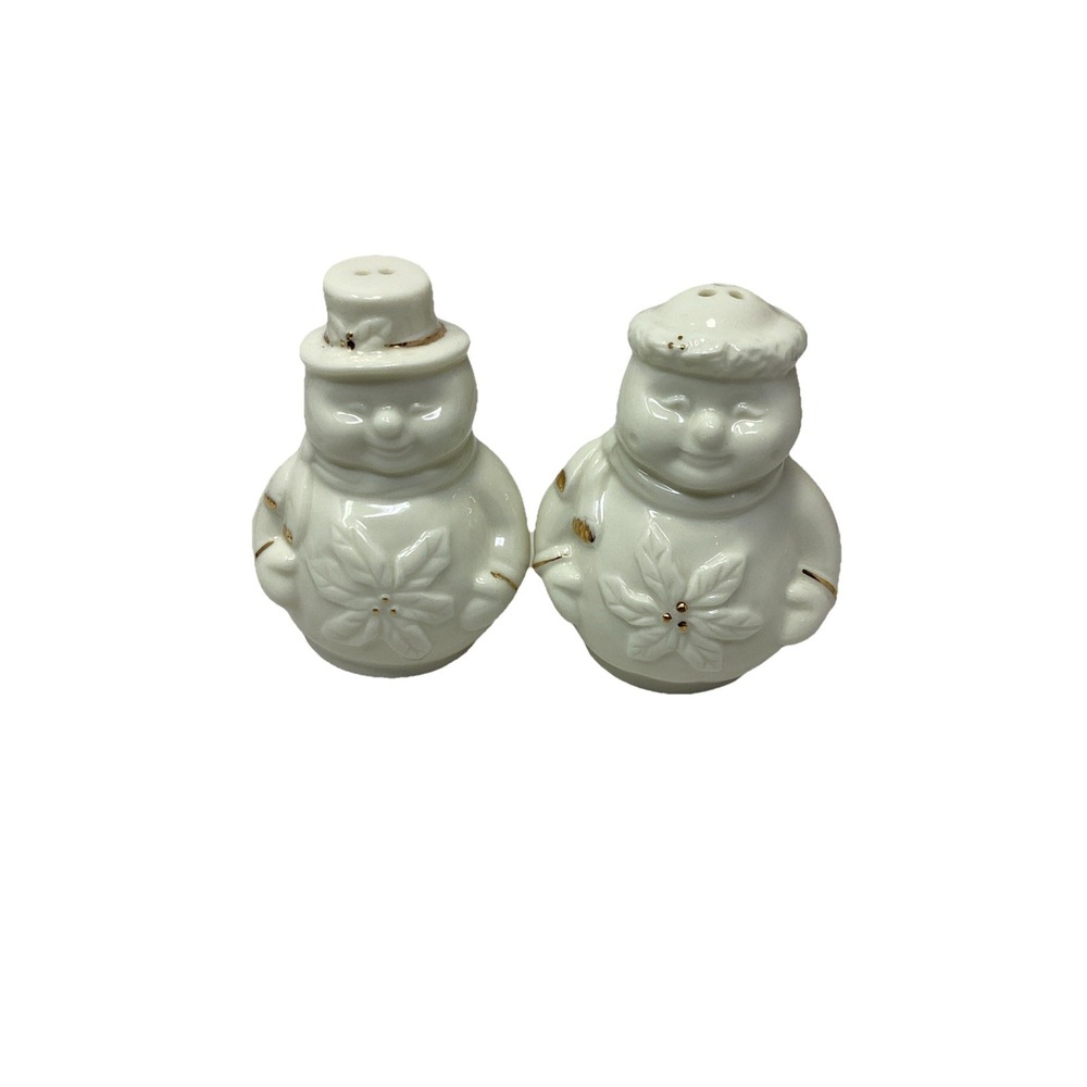 FORMALITIES BY BAUM BROS. CHRISTMAS MR MRS SNOWMAN SALT & PEPPER SHAKERS 4"